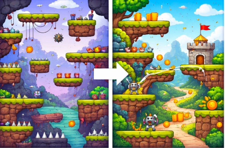 AI generated game levels