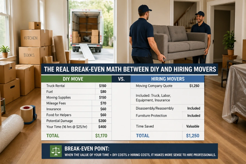 The Real Break-Even Math Between DIY and Hiring Movers